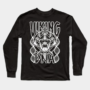 Viking DNA. Viking ancestry design with axe, sword and shield with DNA strands Long Sleeve T-Shirt